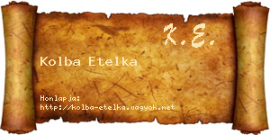 Kolba Etelka névjegykártya